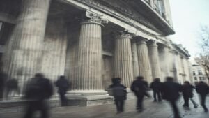 Bank of England facade on Threadneedle Street